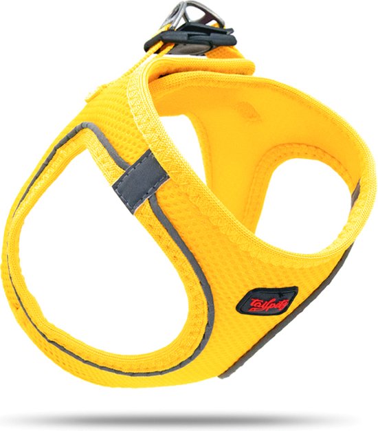 Tailpetz - Harnais Air- Mesh - Harnais pour chien - Harnais pour chien - Harnais pour petit chien - Harnais pour chien en Y - Harnais pour chien - Harnais anti- Trek pour chien - Réfléchissant - Taille M - Yellow
