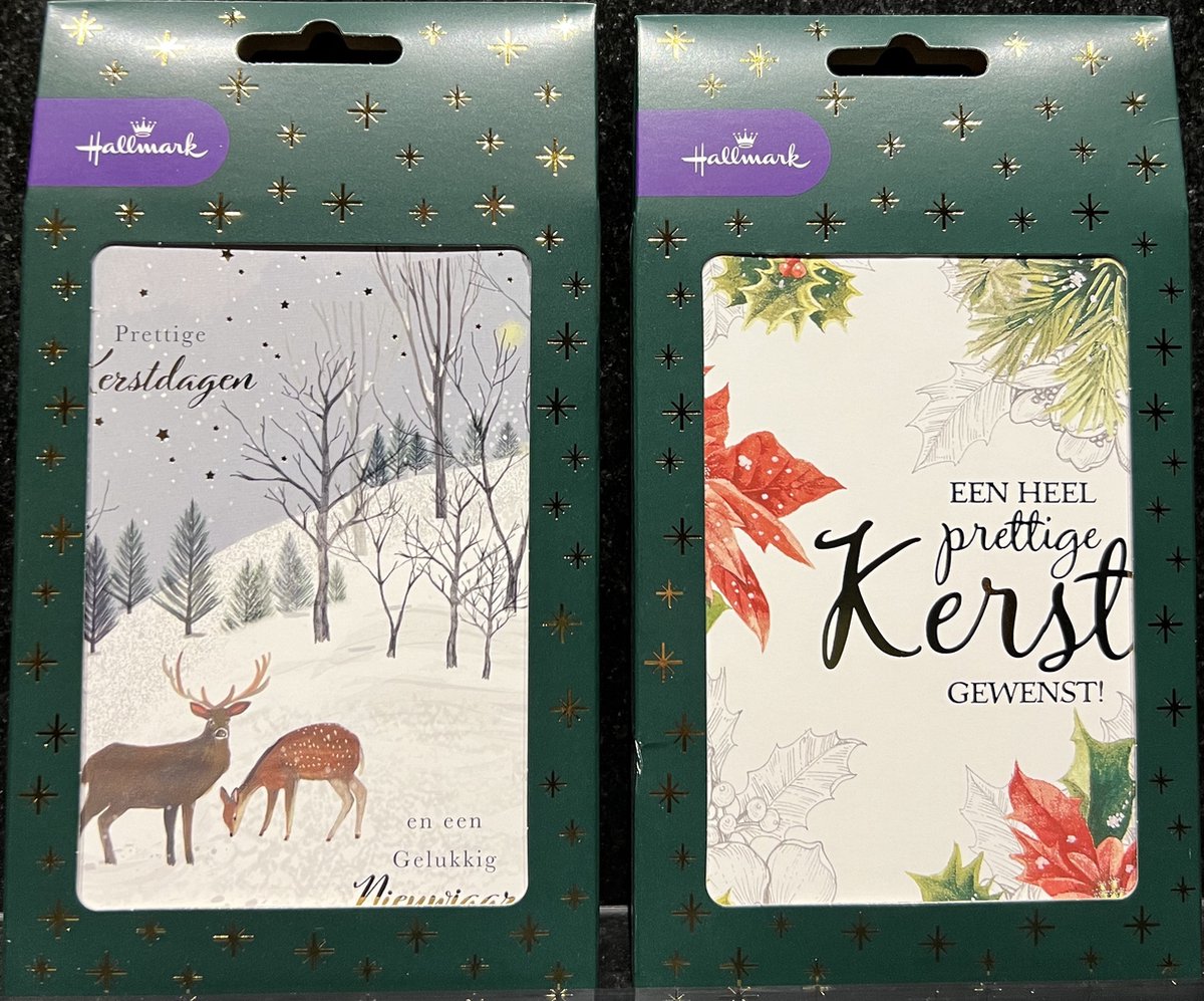 Hallmark Kerstkaarten 40 stuks - Prettige Feestdagen - Gelukkig Nieuwjaar - 2 design's