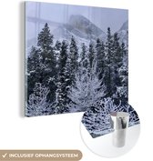 MuchoWow® Glasschilderij 50x50 cm - Schilderij acrylglas - Vallei met de Noord-Amerikaanse Mount Wilson - Foto op glas - Schilderijen