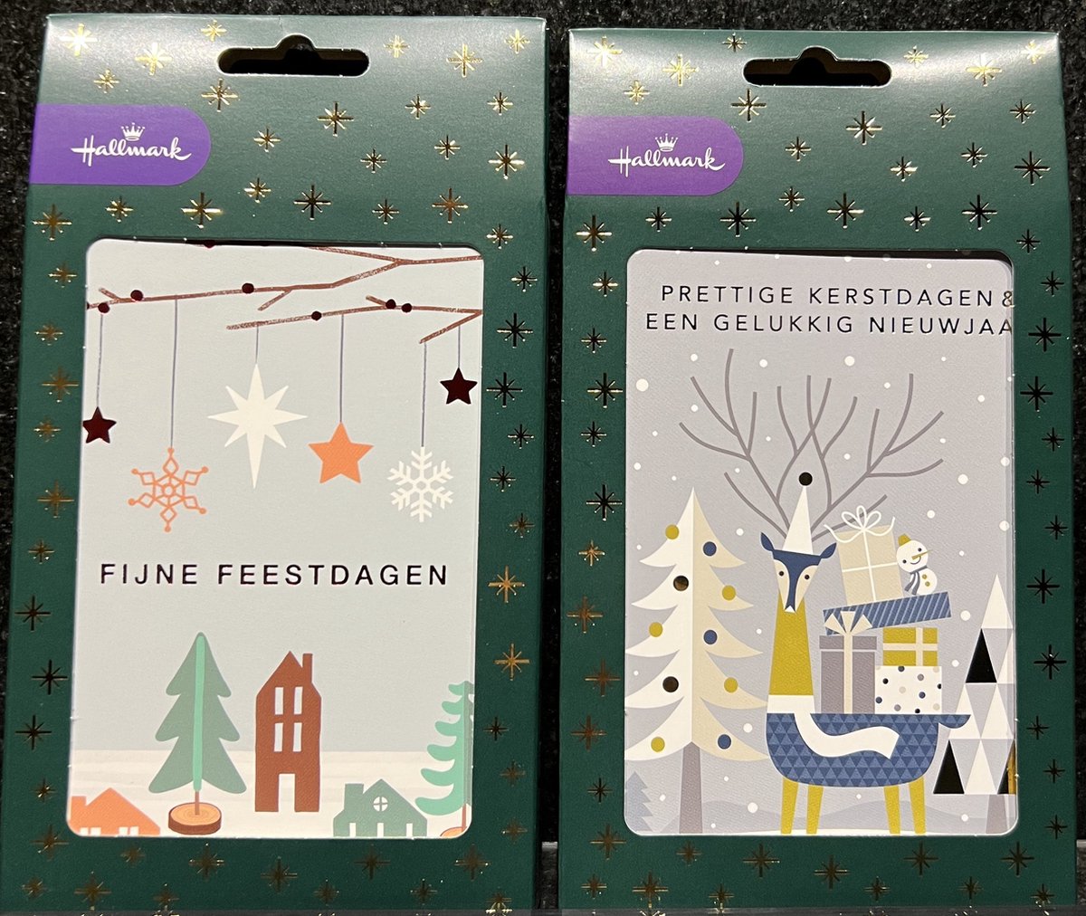 Hallmark Kerstkaarten 40 stuks - Prettige Feestdagen - Gelukkig Nieuwjaar - 2 design's