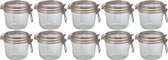 10x pots de conservation / pots de conservation avec couvercle à rabat et fermeture à clip 500 ml - pots de conservation - pots de conservation - D 10,0 cm