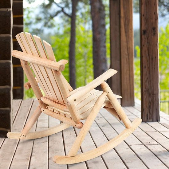 Chaise à bascule en bois robuste, chaise à bascule confortable en pin et  épicéa pour... | bol