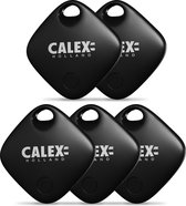 Calex Smart Tag - Set van 5 stuks - Bluetooth Tracker op batterij - Alleen geschikt voor Apple Zoek Mijn App - Geschikt voor in de koffer - Smarttag Tracker incl. geluidmelding zoekfunctie