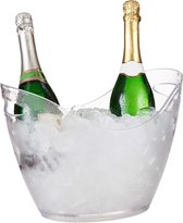 Drankenkoeler, 6l partykuip, champagne, bier, wijn koelen, kunststof, h x b x d: 25,5 x 34,5 x 26 cm, transparant, ijsemmer voor flessen