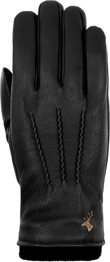 Schwartz & von Halen Handschoenen Heren - Nixon - hertenleren (American deerskin) handschoenen met wollen voering - Zwart maat 9
