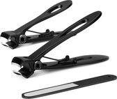 Premium Zwart Nagelknipper Set - Nageltang - Pedicure - Teennagels - Vingernagels - Teennagelknipper - Nagelschaar - Nail Clipper