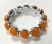 Armband met oranje kralen - Rekbaar - One size - Colorblocking trend - Damesdingetjes
