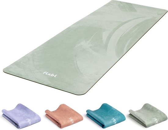 FLXBL Yoga Mat Anti Slip - Eco Yogamat met Antislip Toplaag - Sage