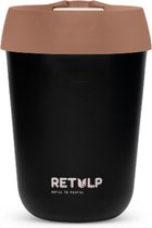Retulp Travel Mug - Koffiebeker to go - 275 ml - Koffiemok - Black & Chocolate Brown