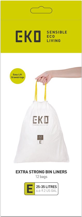 EKO - Afvalzakken 25-35 ltr (E), EKO (24x12 stuks) - Plastic - wit
