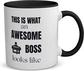 Akyol - this is what an awesome boss looks like koffiemok - theemok - zwart - Collega - cadeau collega - cadeau koffiebeker - cadeau werkgever - baas - 350 ML inhoud