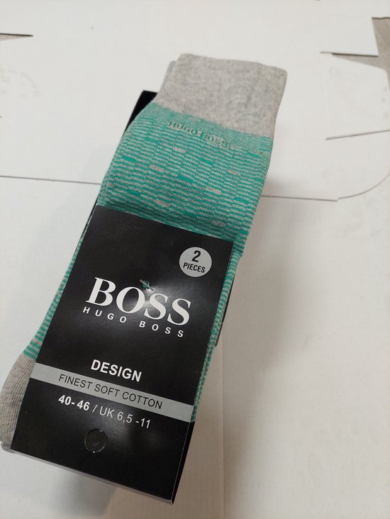 Hugo Boss sokken 2 paar groen gestreept 40/46