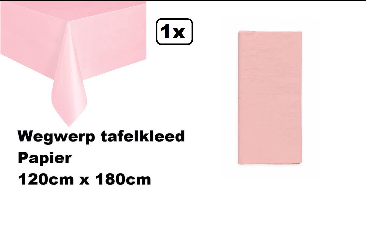 Wegwerp tafelkleed papier roze 120cm x 180cm - Thema feest festival thema feest evenement gala