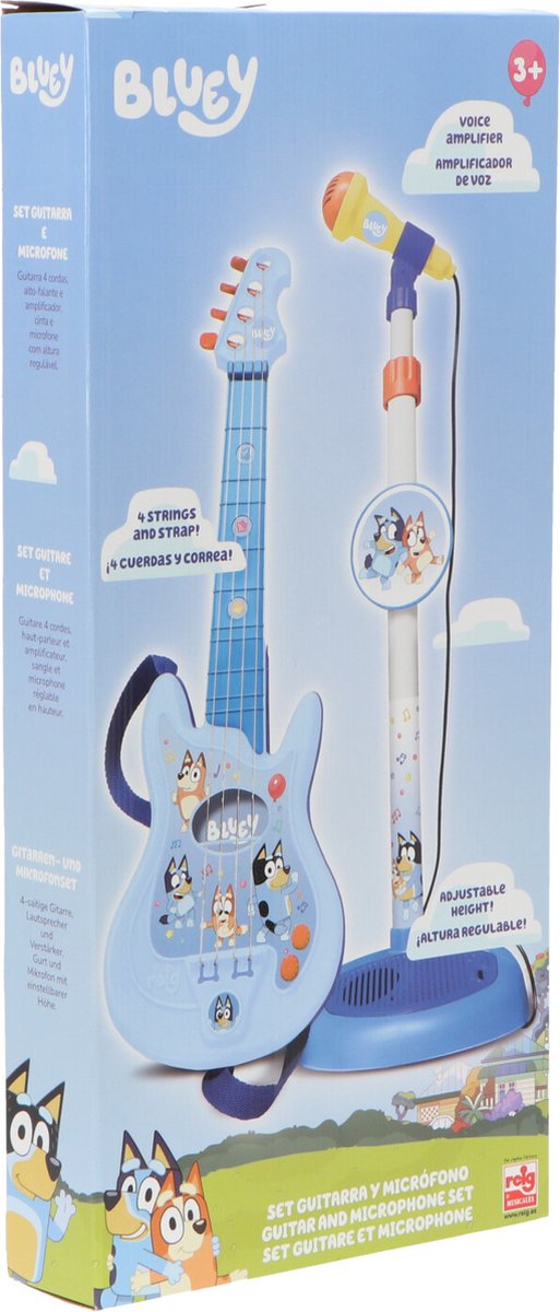 Bluey Microfoon & Gitaar set - Instrument voor jonge muziekfans - Vanaf 3 jaar