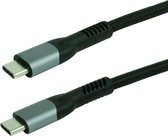 Scanpart USB C laad en data kabel 2 meter - USB 2.0 - Ondersteunt tot 5A of 100W - 10 Gbps - 4K@60Hz - Zwart - Universeel