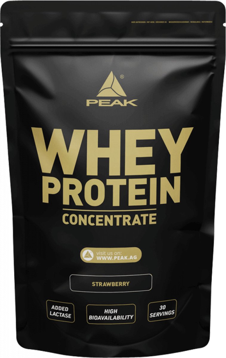 Goedkoopste Peak Whey Protein Concentrate (900g) Strawberry - Eiwitten - Wei-eiwit concentraat