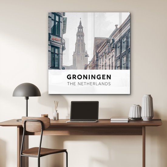 Peinture sur Verre - Pays- Nederland - Groningen - Tour - 90x90 cm - Peintures sur Verre Peintures - Photo sur Glas