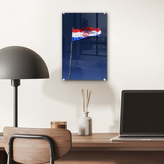 Le drapeau national croate en plexiglas 20x30 cm - petit - Tirage photo sur Glas (décoration murale en plexiglas)