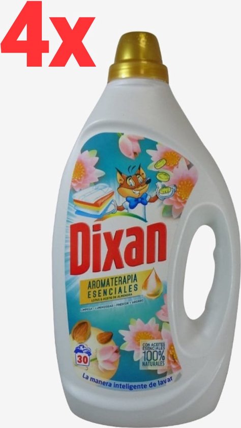 Dixan - Aromaterapia - Lotus - Vloeibare Wasmiddel - 4x 1,5L - 120 Wasbeurten - Voordeelverpakking