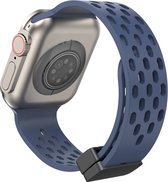 Siliconen bandje - geschikt voor Apple Watch series 1/2/3/4/5/6/7/8/9/SE/SE 2/Ultra/Ultra 2 met case size 42 mm / 44 mm / 45 mm / 49 mm - Navy