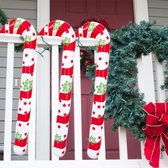 6 stuks zuurstokken, 87 cm, kerstdecoratie, grote Grinch decoratie, Kerstmis, outdoor, voordeur, opblaasbare zuurstokken, kerstboomversiering (rood-B)