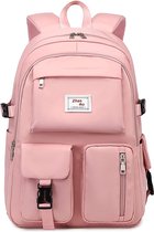 Vermanto Backpack - Sac à dos - École - Filles - Garçons - Bookbag - Ordinateur portable - Étanche - 25 litres - Rose