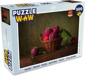 Puzzel Mand - Pruim - Roze - Rustiek - Fruit - Stilleven - Legpuzzel - Puzzel 500 stukjes