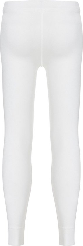 Witte thermobroek met een elastische tailleband en omslagen aan de onderkant.