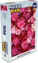 Puzzel Roze en Rode Rozen - Legpuzzel - Puzzel 1000 stukjes volwassenen