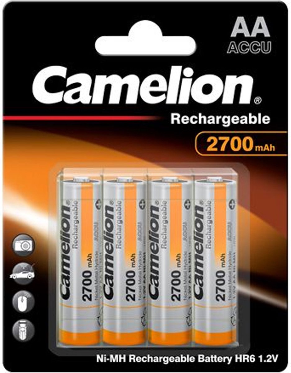 Camelion oplaadbaar AA batterij - 2700 mah - 4 stuks