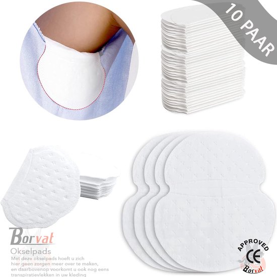 Foto: Borvat anti zweet pads zweet bescherming okselpads zweet absorberende pads okselpads anti zweet stof voor dames en heren 10 paar