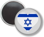 Button Met Magneet - Hart Vlag Israel - NIET VOOR KLEDING