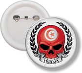Button Met Speld - Schedel Vlag Tunesië