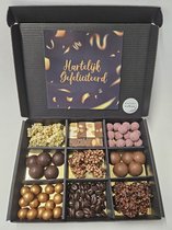 Luxe Belgische Chocolade Proeverij Pakket met Mystery Card 'Hartelijk Gefeliciteerd'