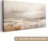 Peinture sur toile Art - Industriel - Grijs - Marron - Abstrait - 160x80 cm - Décoration murale