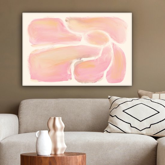Tableau sur toile Fleurs - Rose - Nature - Boho - 180x120 cm - Décoration murale XXL