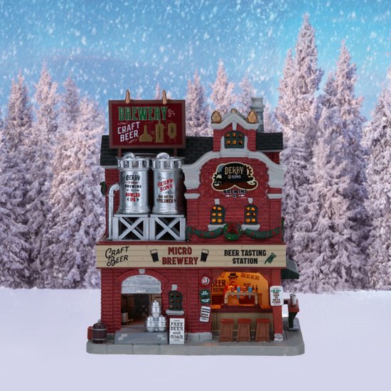 Lemax - 'Derby & Sons Brewing Co.' - Verlicht gebouw - Exclusief adapter (Werkt op batterijen)