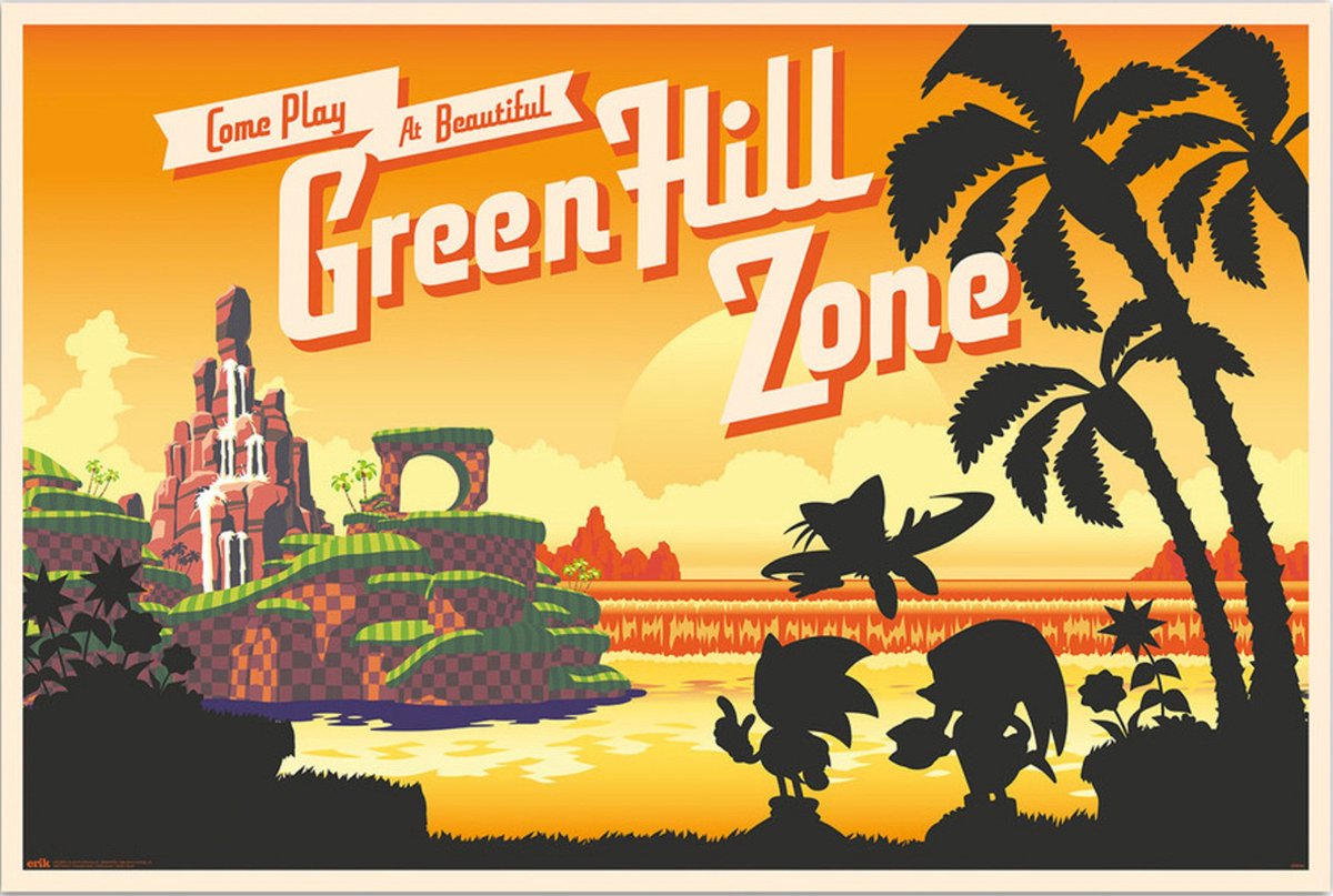 Grupo Erik Poster Sonic the Hedgehog - Come Play at Beautiful Green Hill Zone 91,5x61cm Divers