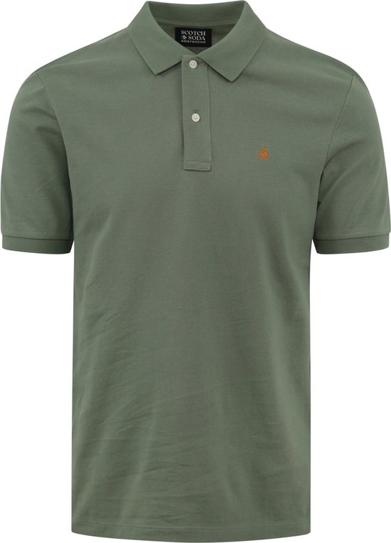 Scotch and Soda Pique Polo Groen Slim fit Heren Poloshirt Maat L bol