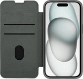 Geschikt voor Nillkin Apple iPhone 15 Qin Cloth hoesje Met Camera Slider - Grijs