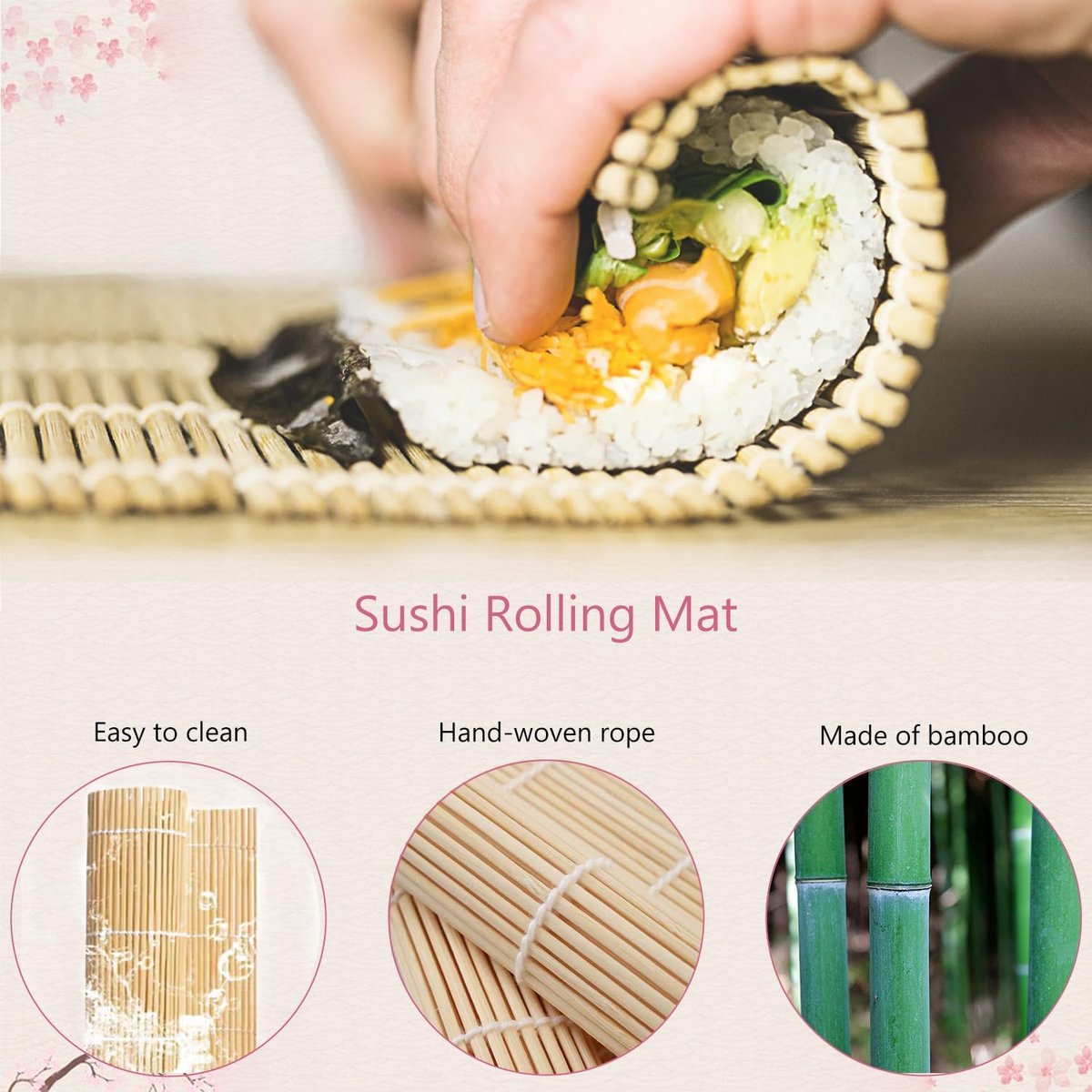 9pcs Set Complete Bamboo Sushi Set Includes 2 Sushi Mats 5 Pairs Of  Chopsticks Rice Shovel And Spoon Perfect For Sushi Making And Entertaining  And Durable Ideal For Home Apartment And School