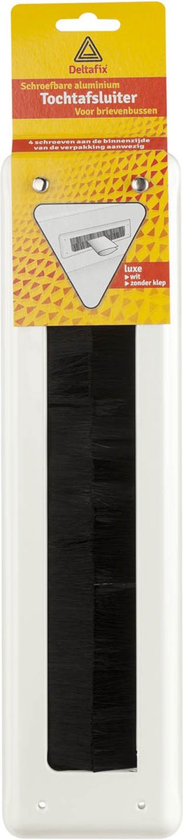 Deltafix Brievenbusborstel - wit - aluminium - 34 x 9 cm - tochtafsluiter - energiebesparend