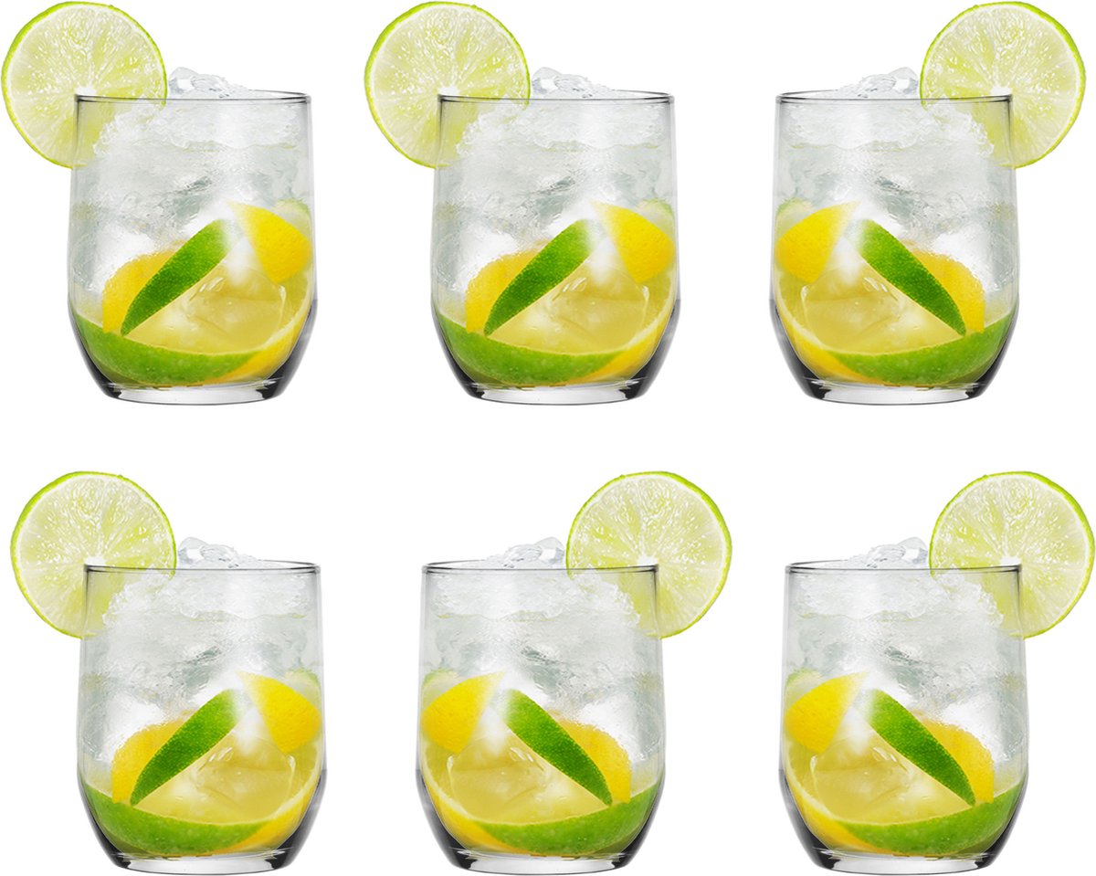 Glasmark Drinkglazen/waterglazen Tumblers - transparant glas - 6x stuks - 300 ml