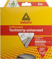 Deltafix Tochtstrip - tochtwering - transparant - zelfklevend - universeel - 6 m x 9 mm x 7 mm