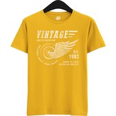 A Vintage Motorcycle Addict Est 1983 | Retro Verjaardag Motor Cadeau Shirt - T-Shirt - Unisex - Geel - Maat 3XL