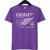 A Vintage Motorcycle Addict Est 1983 | Retro Verjaardag Motor Cadeau Shirt - T-Shirt - Unisex - Dark Purple - Maat 3XL