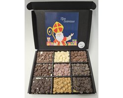 Chocolade Callets Proeverij Pakket met Mystery Card 'Fijne Sinterklaas' met persoonlijke (video) boodschap | Chocolademelk | Chocoladesaus | Verrassing box Verjaardag | Cadeaubox | Relatiegeschenk | Chocoladecadeau