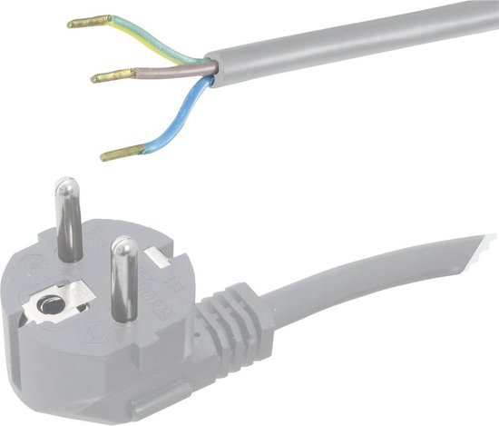 EMOS Aansluitkabel voor strijkijzers, 3 m, voedingskabel, aansluitkabel, witte ijzeren kabel, 3 x 1,5 mm, H05VV-F 3G, kunststof kabel