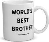 Akyol - le meilleur frère du monde c'est vrai nous avons vérifié tasse à café - tasse à thé - frère - le meilleur frère du monde - anniversaire - cadeau pour frère - articles frère - cadeau - cadeau - contenu 350 ML