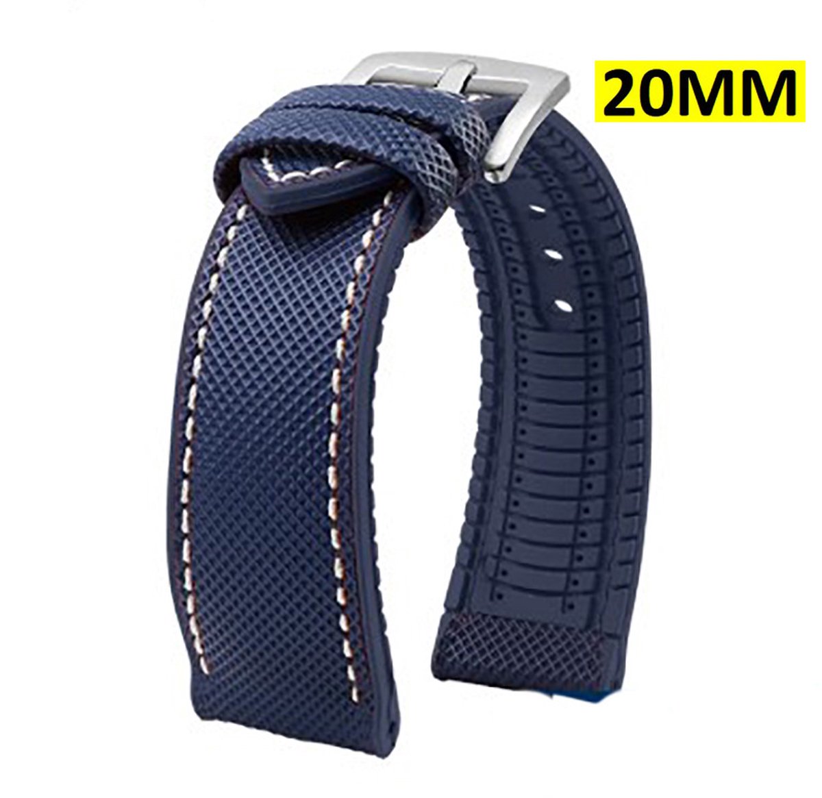 Horlogeband - Rubber - Waterbestendig - Dagelijks Gebruik - Blauw - 20MM
